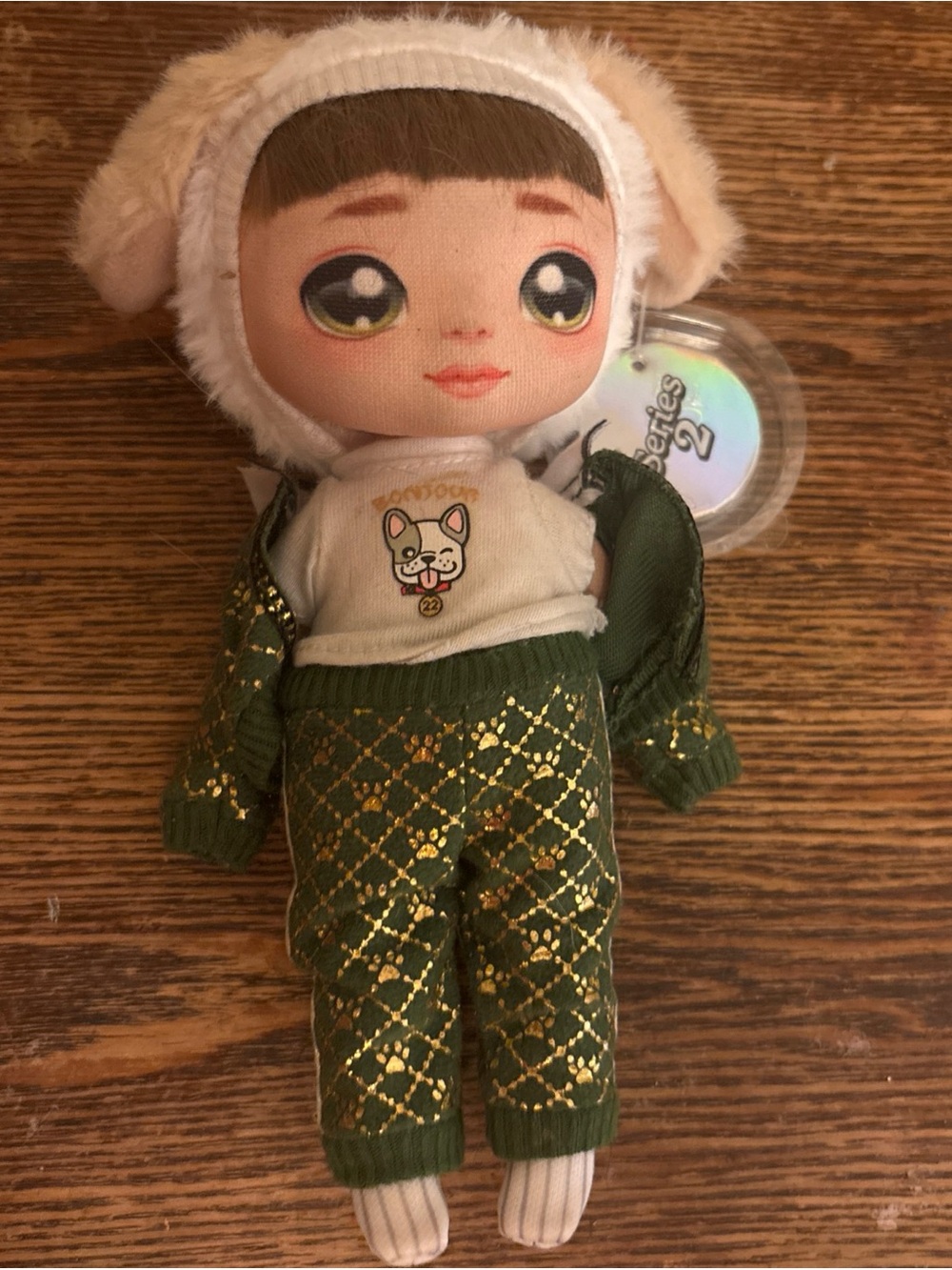MICHAEL MANCHESTER NA NA NA DOLLS Series 2 With Tag  Green Puppy Outfit 7”